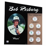Bob Rosburg Signed Seven (7) Tour Victories Logo Golf Balls w/Signed Photo Custom Display JSA ALOA