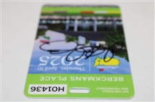 Rory McIlroy Signed 2025 Masters Berckmans Place Thursday Badge #H01436 JSA ALOA