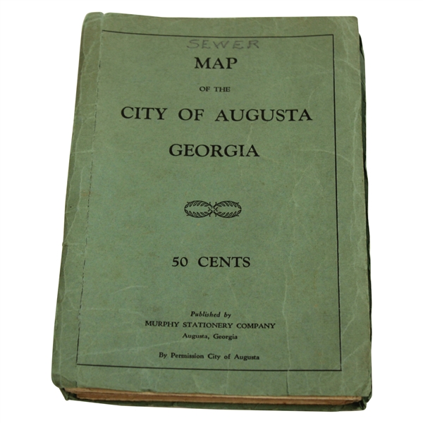 1934 City of Augusta, Ga. with ANGC Fold Out Large Sewer Map in Booklet
