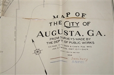 1934 City of Augusta, Ga. with ANGC Fold Out Large Sewer Map in Booklet