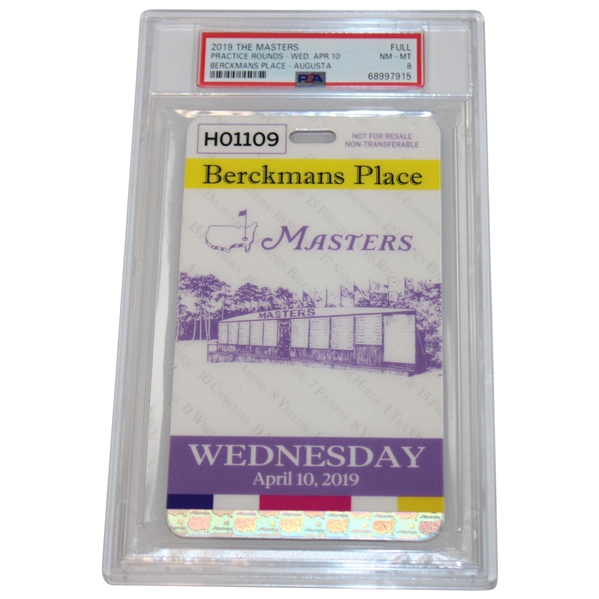 2019 Masters Full Ticket Berckmans Place Augusta Practice Rounds PSA 8 NM-MT