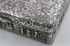 Fancy Metal Box With Crossed Golf Clubs On Lid