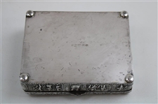 Fancy Metal Box With Crossed Golf Clubs On Lid