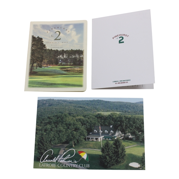 Two (2) Pinehurst No.2 Scorecards & An Arnold Palmer Latrobe Country Club Scorecard