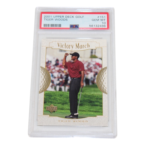 2001 Tiger Woods Upper Deck Golf Victory March #151 PSA GEM MINT 10