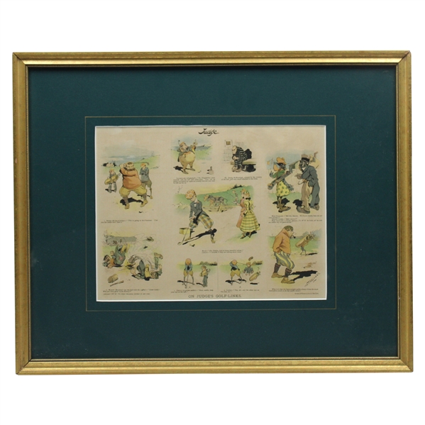 1897 On Judges Golf Links Framed Cartoon