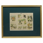 1897 On Judges Golf Links Framed Cartoon