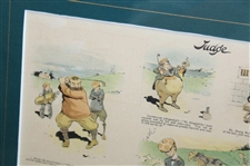 1897 On Judge's Golf Links Framed Cartoon