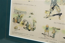 1897 On Judge's Golf Links Framed Cartoon