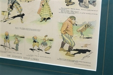 1897 On Judge's Golf Links Framed Cartoon