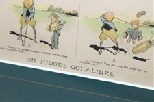 1897 On Judge's Golf Links Framed Cartoon