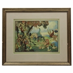 Perils Of Early Golf Three Up and Two To Go Print Signed by Artist