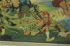 Perils Of Early Golf Three Up and Two To Go Print Signed by Artist