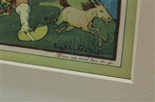 Perils Of Early Golf Three Up and Two To Go Print Signed by Artist