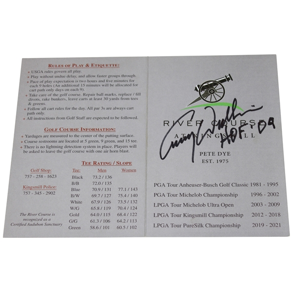 Lanny Wadkins Signed River Course at Kingsmill Official Scorecard w/HoF 09 JSA ALOA