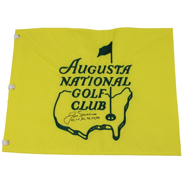 Jack Nicklaus Signed Augusta National Golf Club Members Flag w/Years Won JSA ALOA