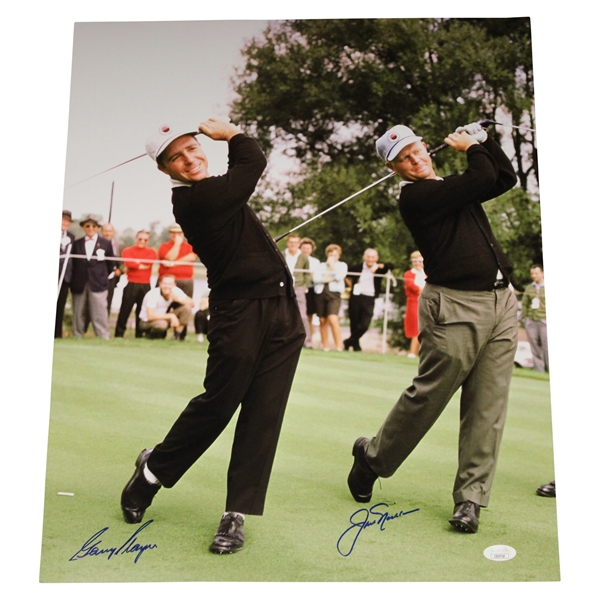 Jack Nicklaus & Gary Player Signed Swing 16x20 Photo JSA #CE33720