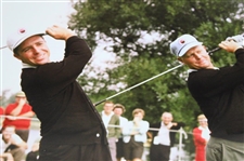 Jack Nicklaus & Gary Player Signed Swing 16x20 Photo JSA #CE33720