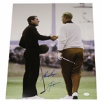 Jack Nicklaus & Gary Player Shaking Hands 1968 Open Championship 16x20 Photo JSA #CE33722