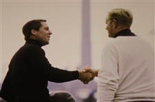 Jack Nicklaus & Gary Player Shaking Hands 1968 Open Championship 16x20 Photo JSA #CE33722