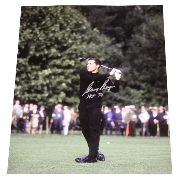 Gary Player Signed Post Swing 16x20 Photo w/HOF 74 JSA ALOA