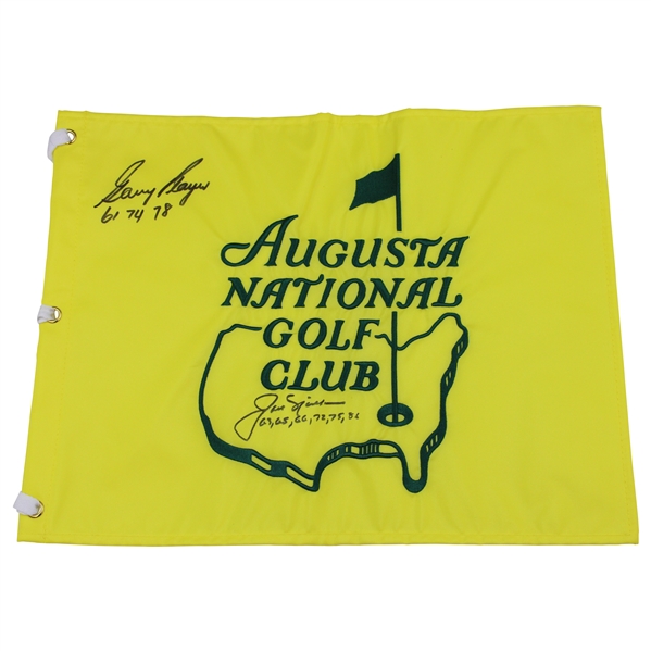 Gary Player & Jack Nicklaus Signed ANGC Member Flag w/Years Won JSA ALOA