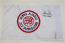 Gary Player Signed 1965 U. S. Open at Bellerive Embroidered Flag w/'Grand Slam' JSA COA