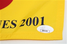 Gary Player Signed 2001 The OPEN at Royal Lytham & St. Annes Flag w/'59 68 74' JSA #CB46490