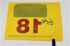 Gary Player Signed 2001 The OPEN at Royal Lytham & St. Annes Flag w/'59 68 74' JSA #CB46490