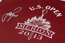 Justin Rose Signed 2013 US Open at Merion Red Screen Flag JSA COA