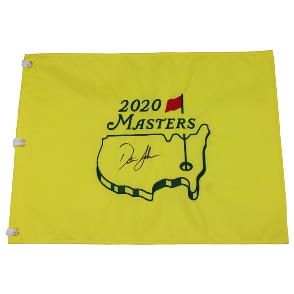 Dustin Johnson Signed 2020 Masters Tournament Embroidered Flag JSA ALOA
