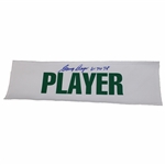 Gary Player Signed White with Green Caddy Nameplate w/61 74 78 JSA ALOA