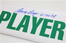 Gary Player Signed White with Green Caddy Nameplate w/'61 74 78' JSA ALOA