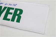 Gary Player Signed White with Green Caddy Nameplate w/'61 74 78' JSA ALOA
