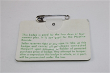 Gary Player Signed 1978 Masters Tournament SERIES Badge #28111 JSA ALOA