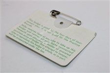Gary Player Signed 1978 Masters Tournament SERIES Badge #28111 JSA ALOA