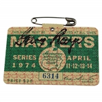 Gary Player Signed 1974 Masters Tournament SERIES Badge #6314 JSA ALOA