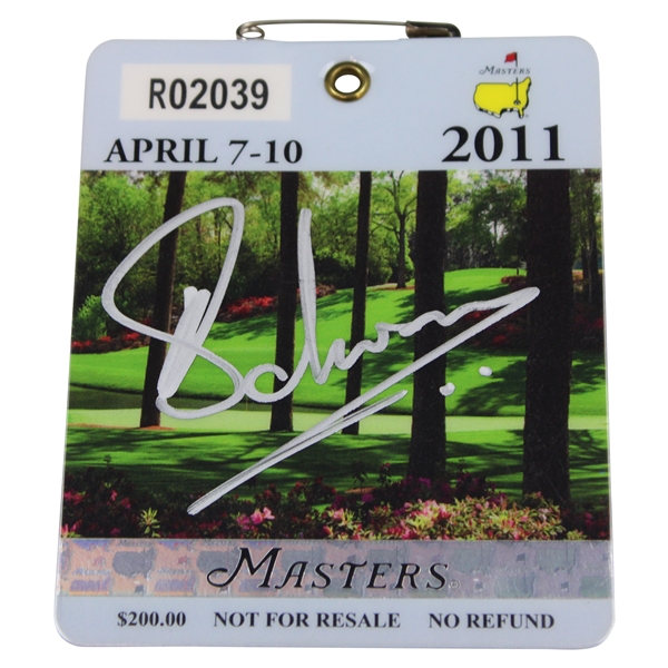 Charl Schwartzel Signed 2011 Masters Tournament SERIES Badge #R02039 JSA ALOA