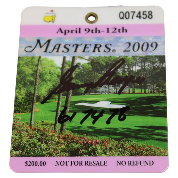 Gary Player Signed 2009 Masters Tournament SERIES Badge #Q07458 with Years Won JSA ALOA