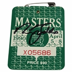 Nick Faldo Signed 1990 Masters Tournament SERIES Badge #X05686 JSA ALOA