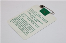 Nick Faldo Signed 1990 Masters Tournament SERIES Badge #X05686 JSA ALOA