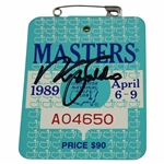 Nick Faldo Signed 1989 Masters Tournament SERIES Badge #A04650 JSA ALOA