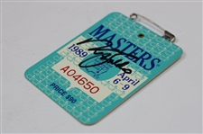 Nick Faldo Signed 1989 Masters Tournament SERIES Badge #A04650 JSA ALOA