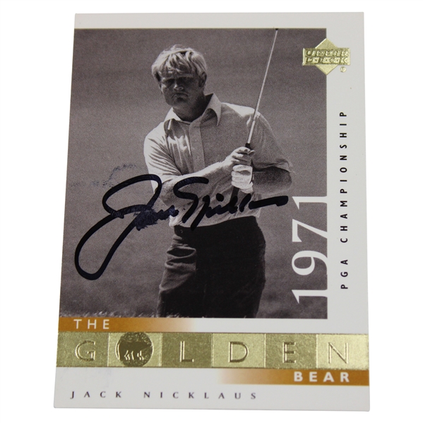 Jack Nicklaus Signed 2001 Upper Deck 1971 PGA Championship The Golden Bear Card JSA ALOA