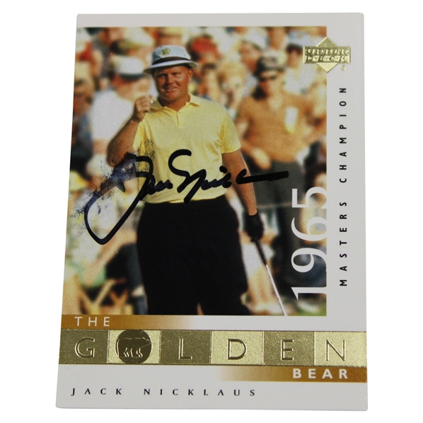 Jack Nicklaus Signed 2001 Upper Deck 1965 Masters Champion Golden Bear Card JSA ALOA