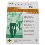Jack Nicklaus Signed 2001 Upper Deck 1965 Masters Champion Golden Bear Card JSA ALOA