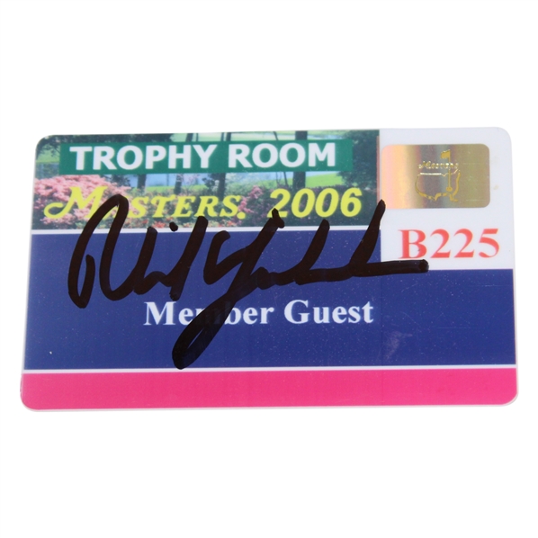 Phil Mickelson Signed 2006 Masters Tournament Trophy Room Badge #B225 JSA ALOA
