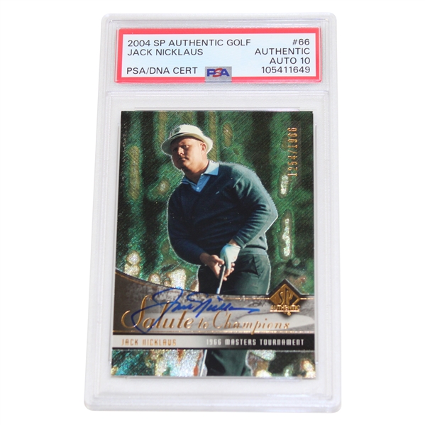 Jack Nicklaus Signed 2004 SP Authentic Golf #66 PSA Authentic AUTO 10