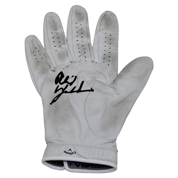 Phil Mickelson Signed 2025 LIV Miami Used RH White Callaway Golf Glove JSA ALOA