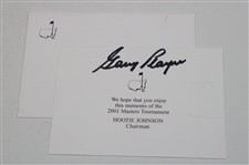 Jack Nicklaus & Gary Player Dual Signed 2001 Masters Gift w/Player Signed Gift Card JSA ALOA